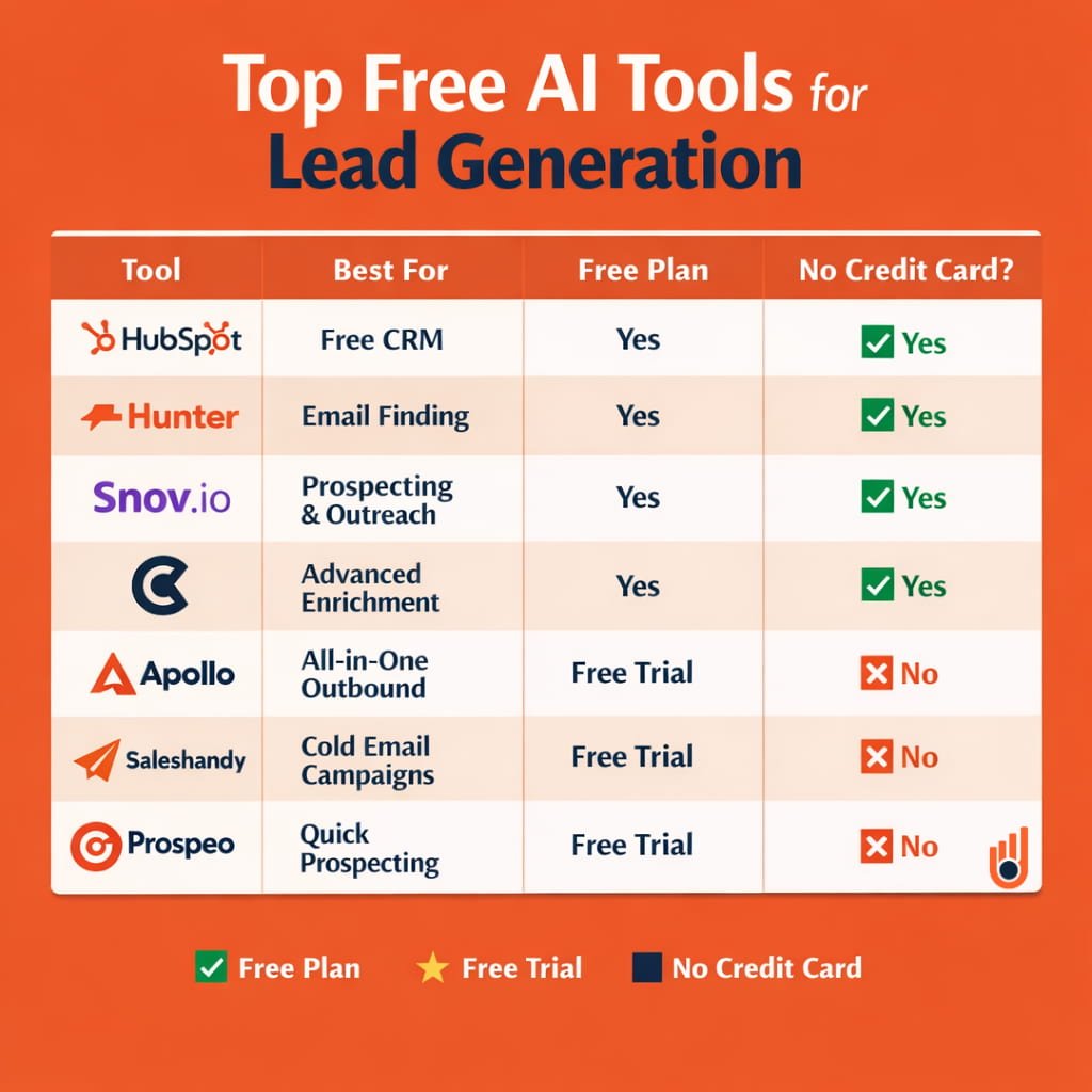 compare free ai lead generators